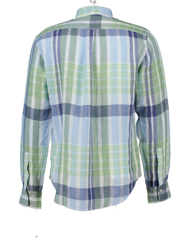 REG LINEN MADRAS SHIRT Green / S