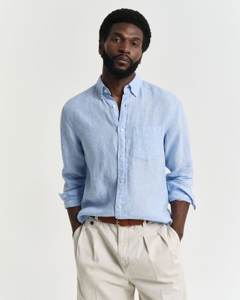 REG LINEN SHIRT Blue / S