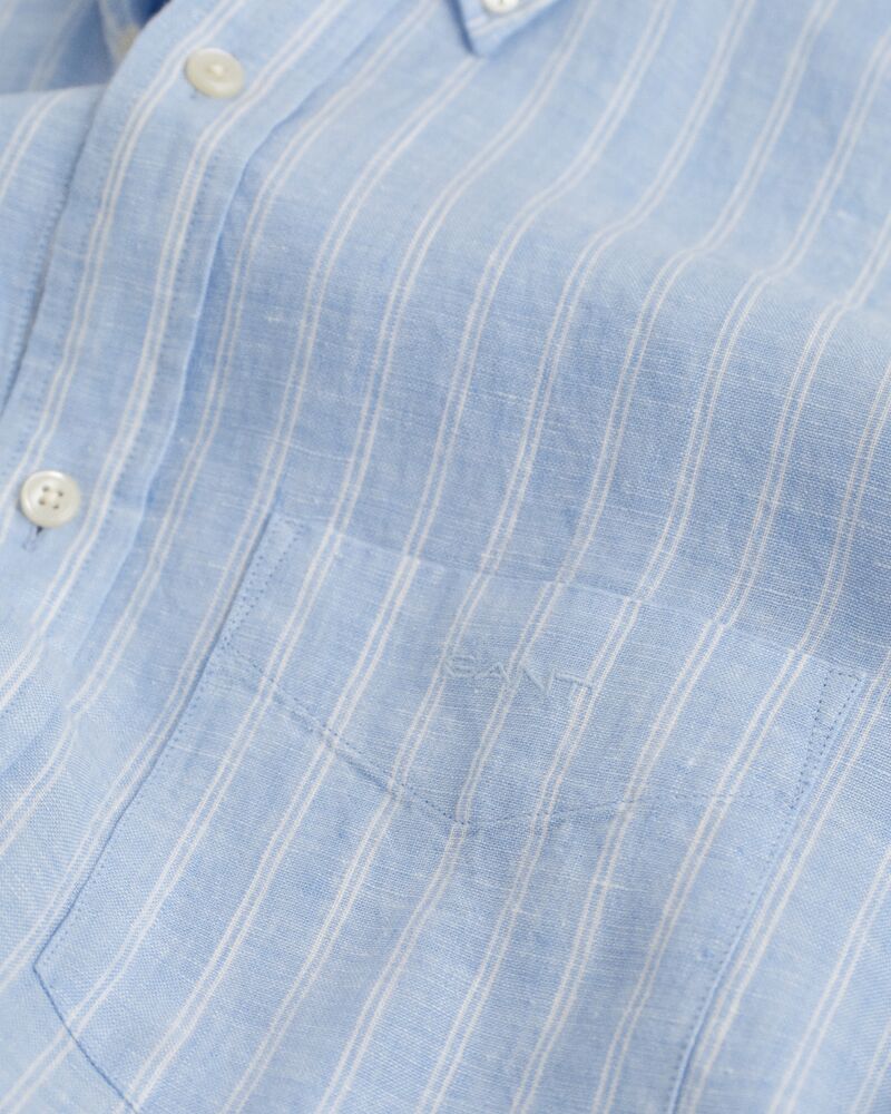 REG LINEN STRIPE SHIRT Blue / S