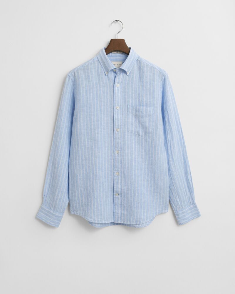 REG LINEN STRIPE SHIRT Blue / S