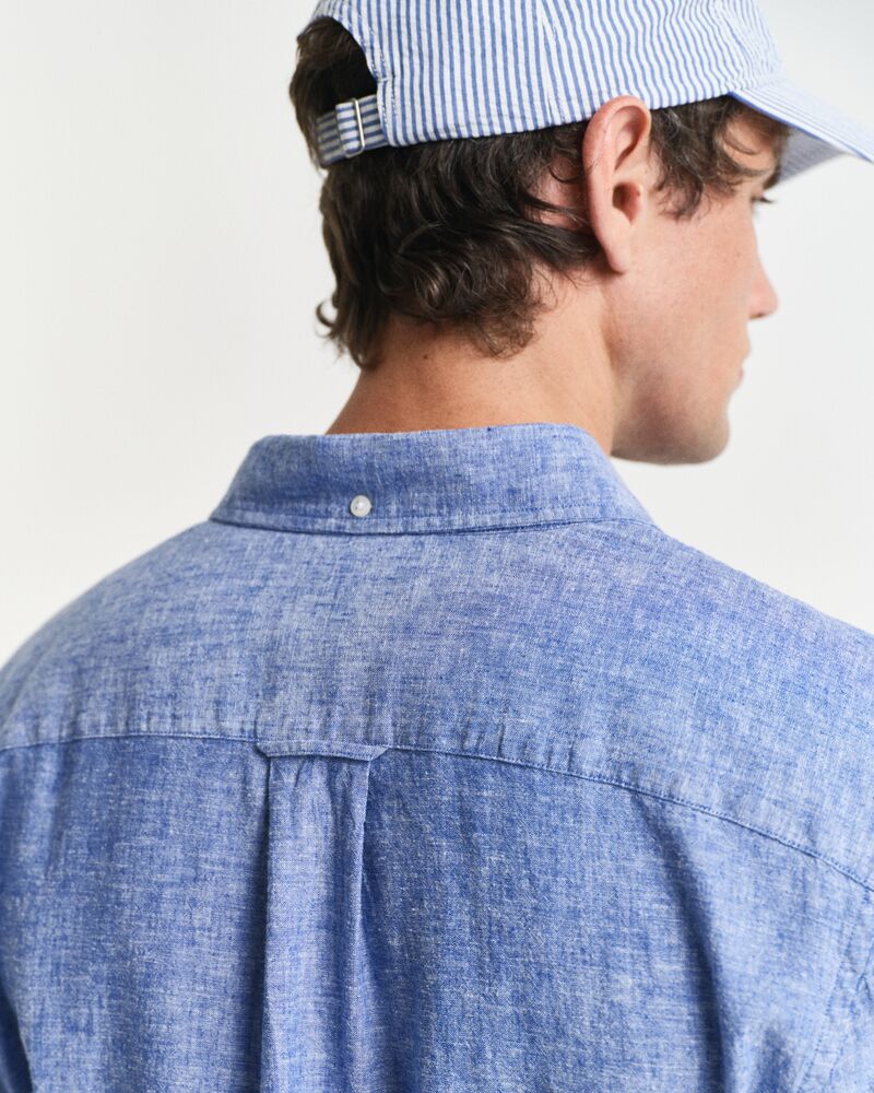 REG COTTON LINEN SHIRT Blue / S