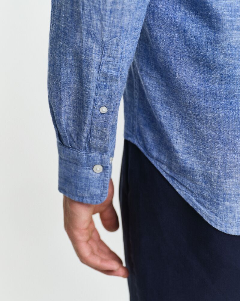 REG COTTON LINEN SHIRT Blue / S