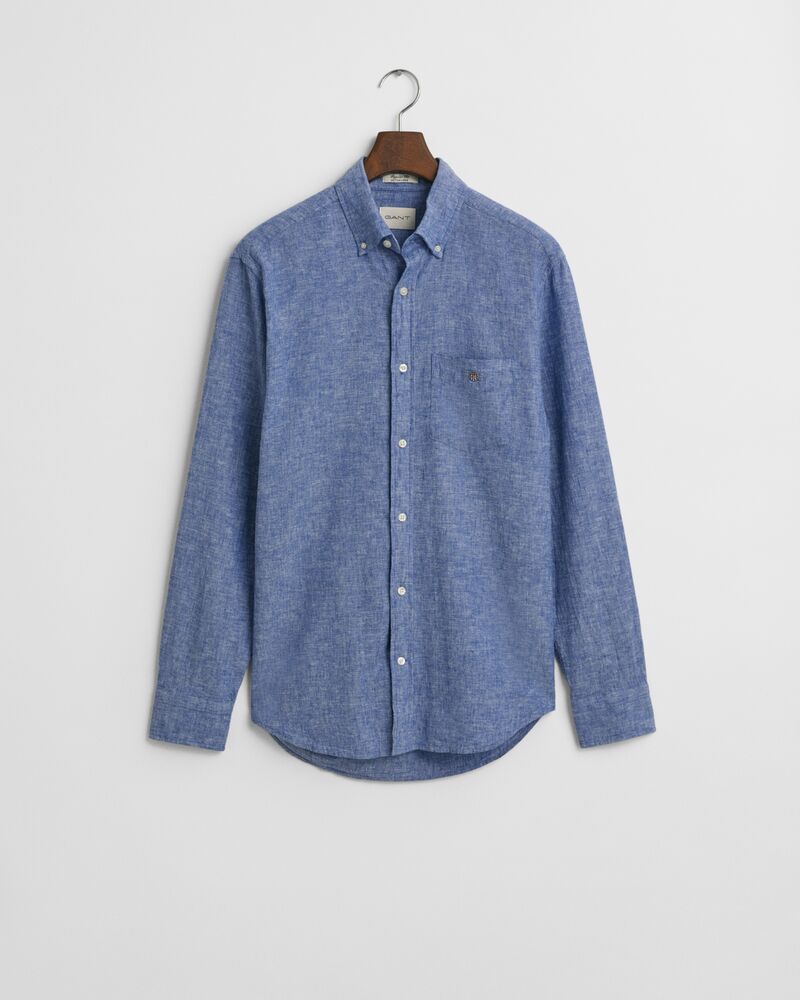 REG COTTON LINEN SHIRT Blue / S