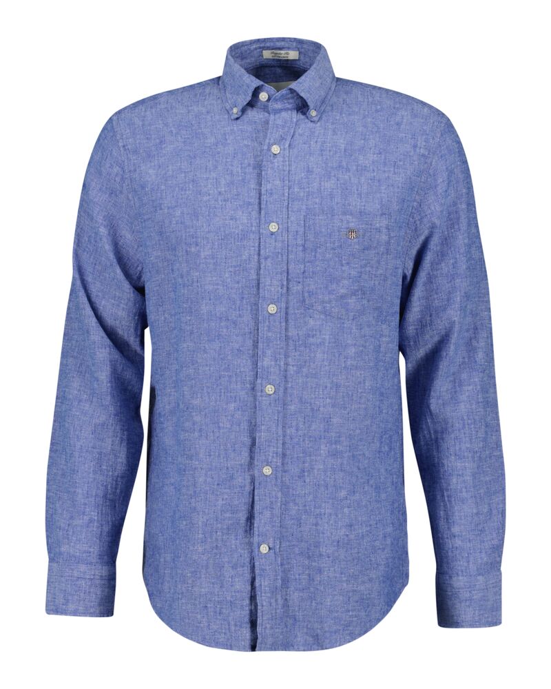 REG COTTON LINEN SHIRT Blue / S