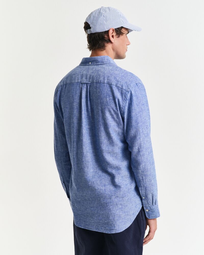 REG COTTON LINEN SHIRT Blue / S