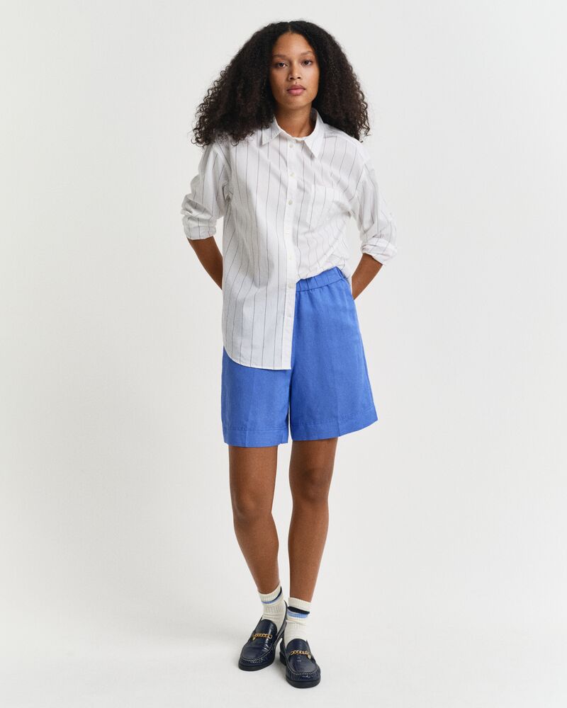 REL LINEN BLEND PULL ON SHORTS Blue / 32