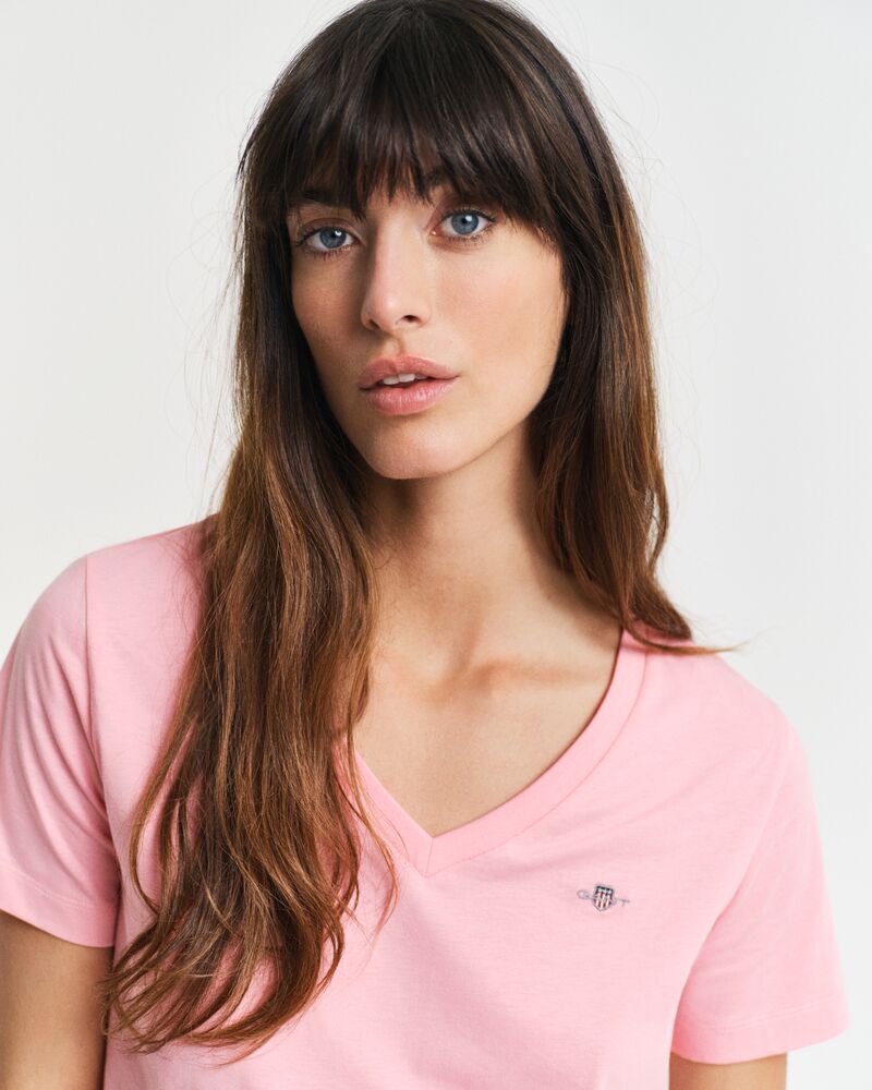 REG SHIELD SS V-NECK T-SHIRT Pink / S