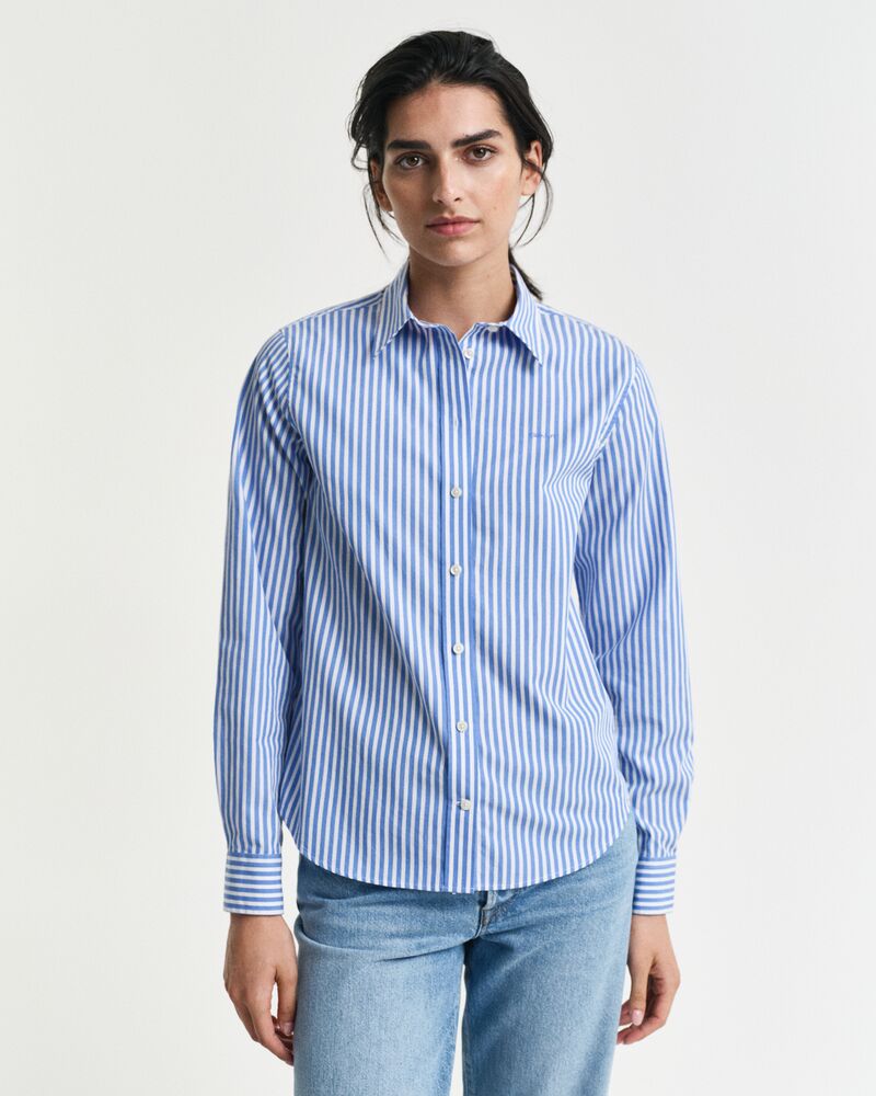 REG CLASSIC POPLIN STRIPED SHIRT Blue / 32