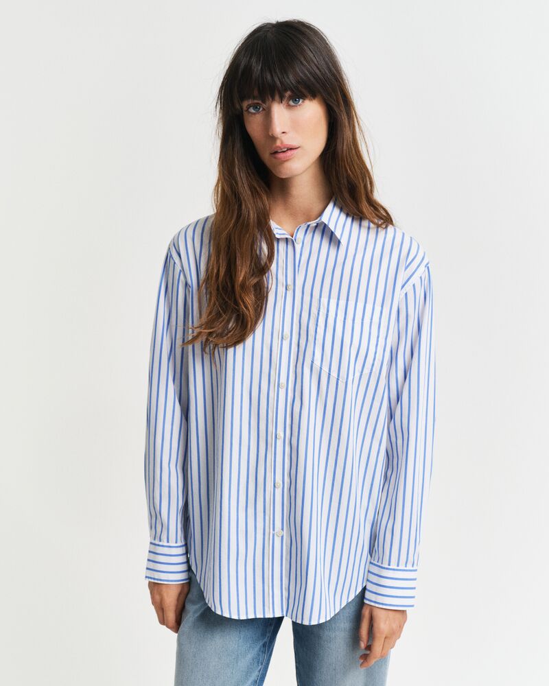 REL CLASSIC POPLIN STRIPED SHIRT Blue / 32