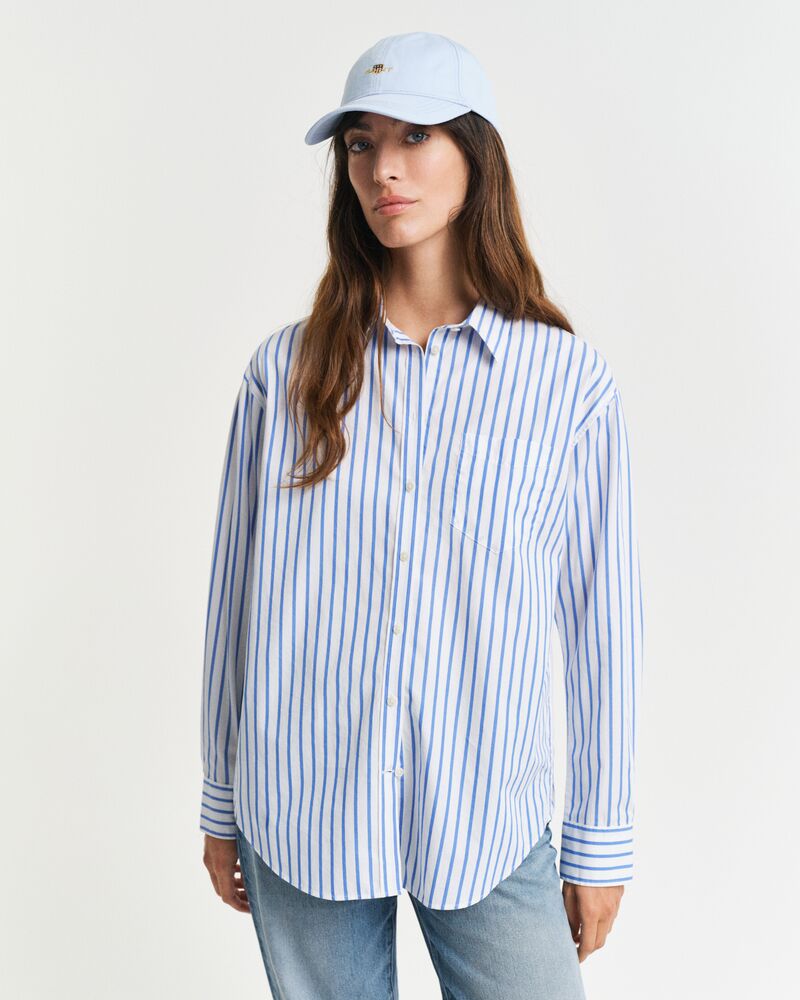 REL CLASSIC POPLIN STRIPED SHIRT Blue / 32