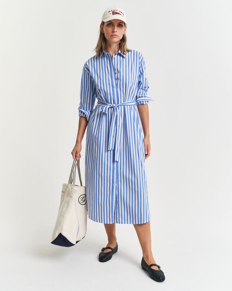 REL STRIPED POPLIN SHIRT DRESS White / 32