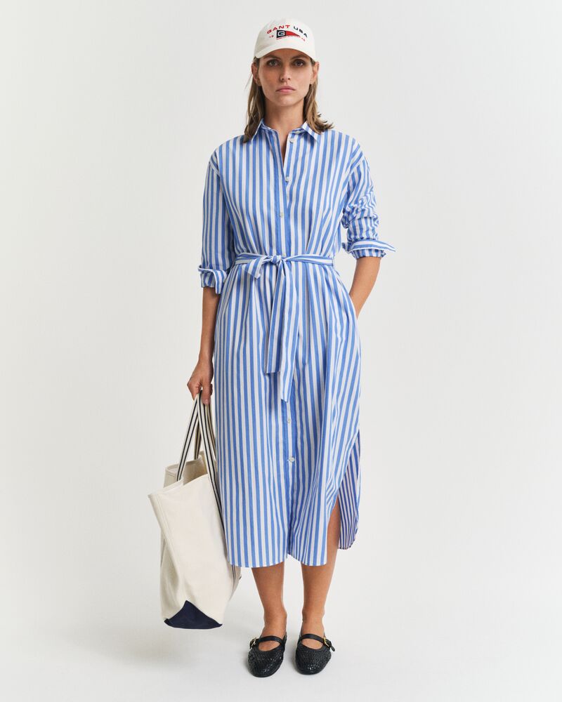 REL STRIPED POPLIN SHIRT DRESS White / 32