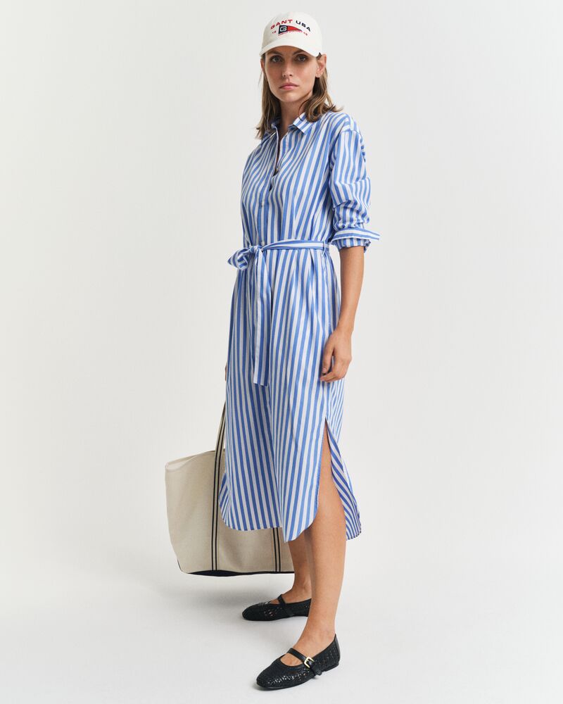 REL STRIPED POPLIN SHIRT DRESS White / 32