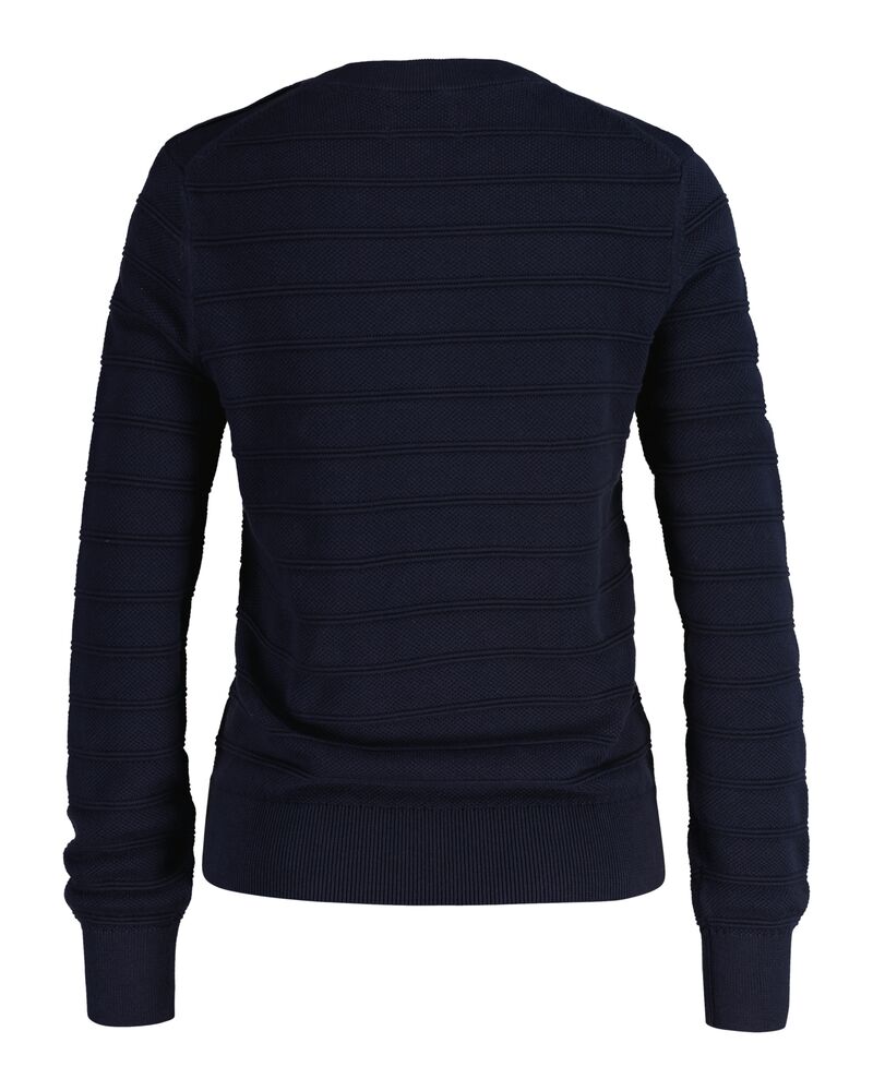 TEXTURED COTTON C-NECK Blue / S