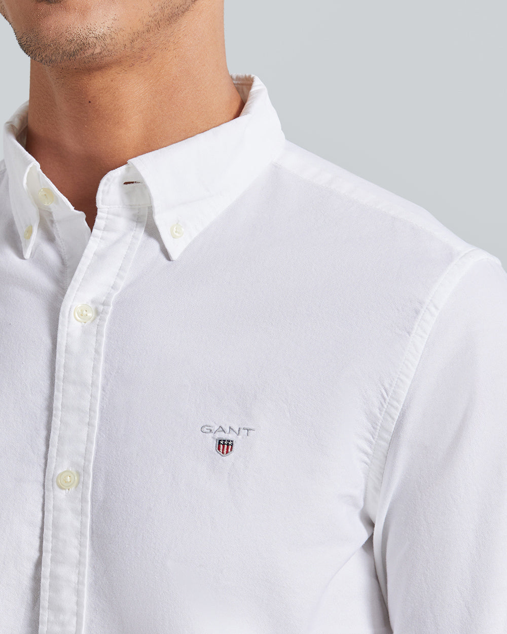 Gant Slim Oxford Bd White / L