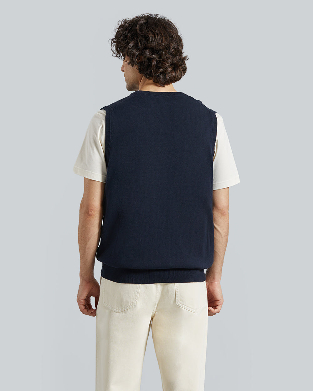 Gant Classic Cotton Slipover – Timeless Layering Piece Evening Blue / L