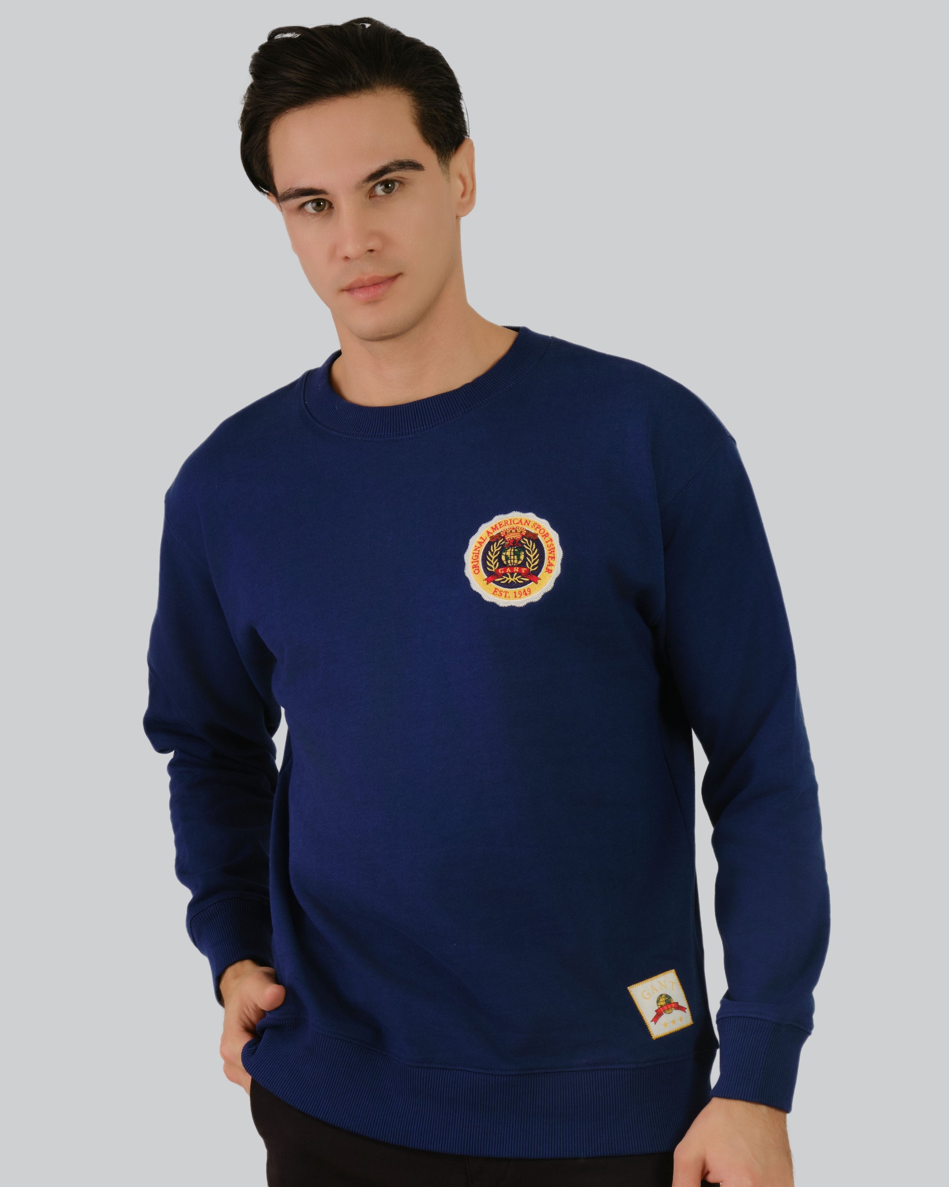 World Crest Relax C-Neck Sweat Rich Navy / M