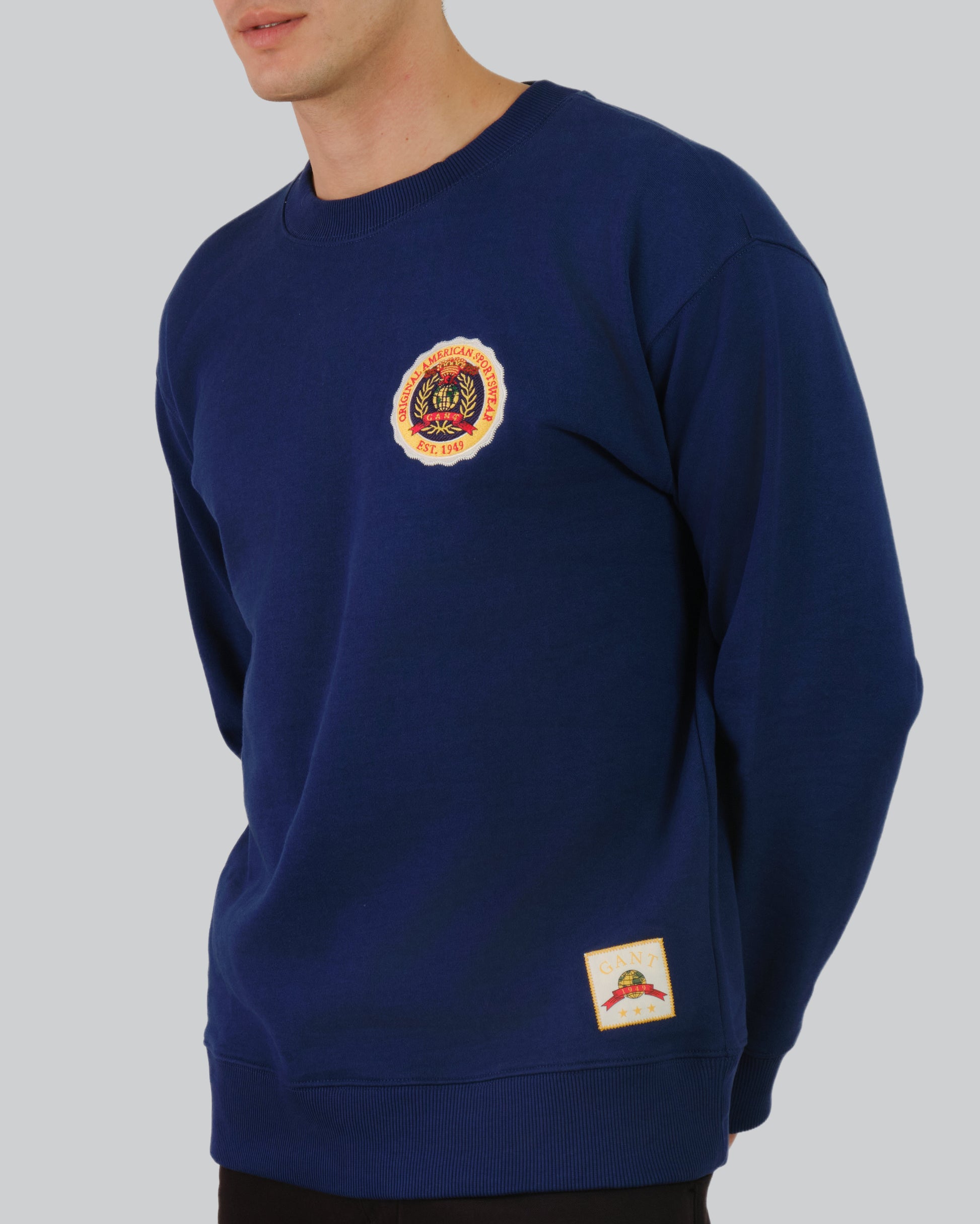 World Crest Relax C-Neck Sweat Rich Navy / M