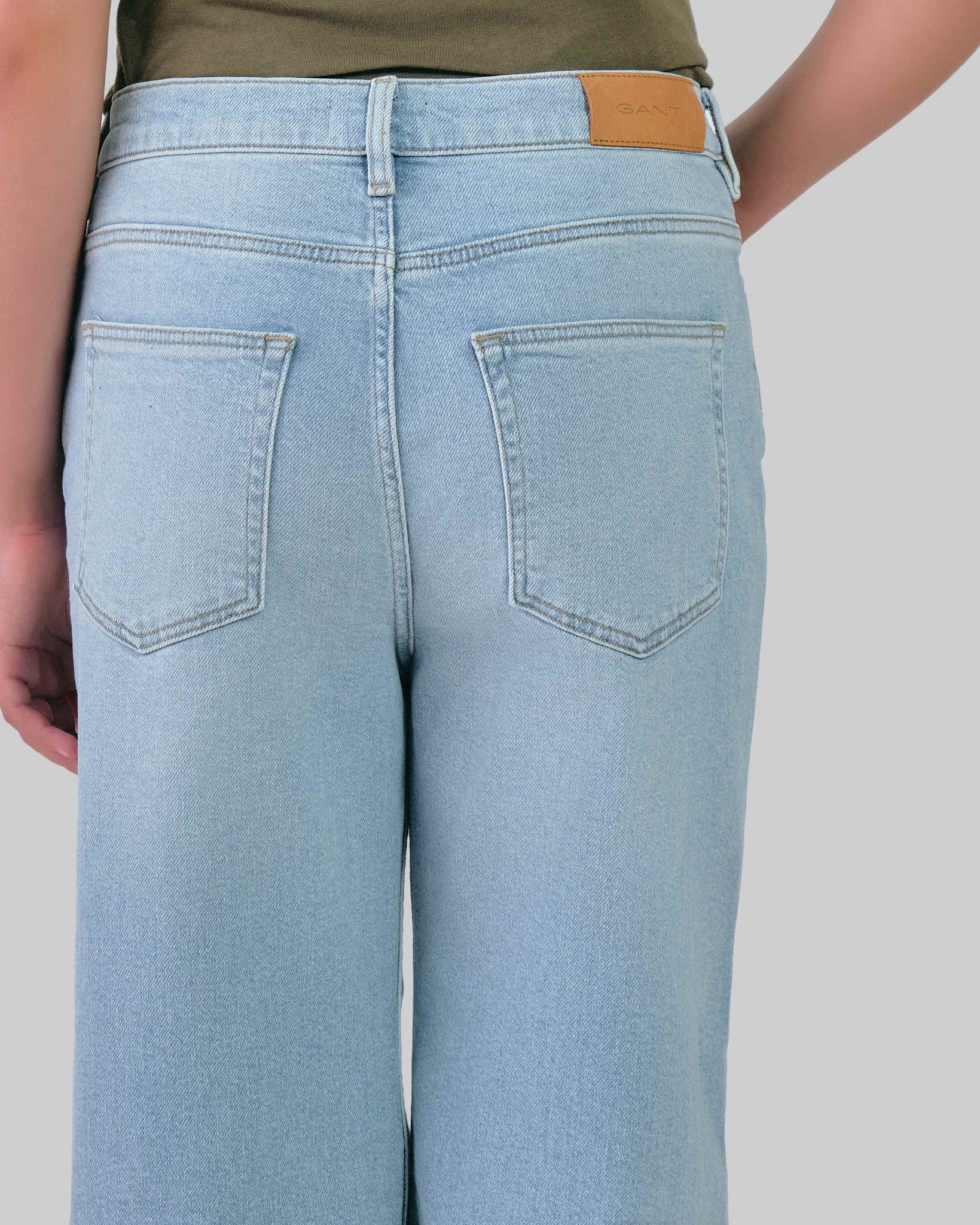 Straight Hw Raw Edge Jeans Light Blue Worn In / 158/164