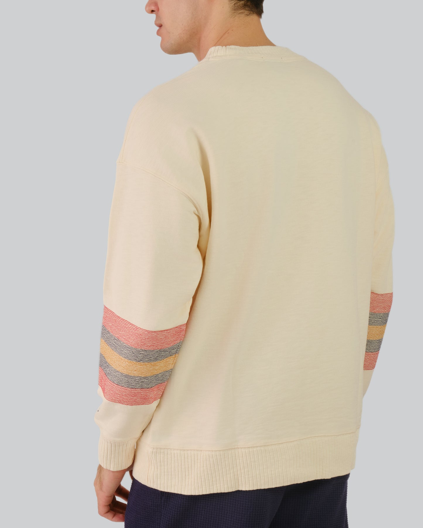 Geometric Relaxed C-Neck Sweat Cream / M