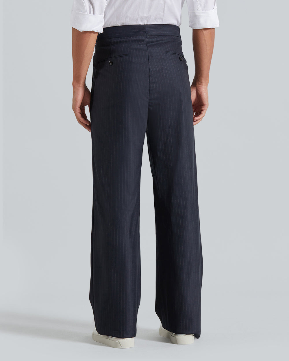 Gant Pinstripe Pants – Slim Fit Wool Blend Tailored Trousers Navy / 52
