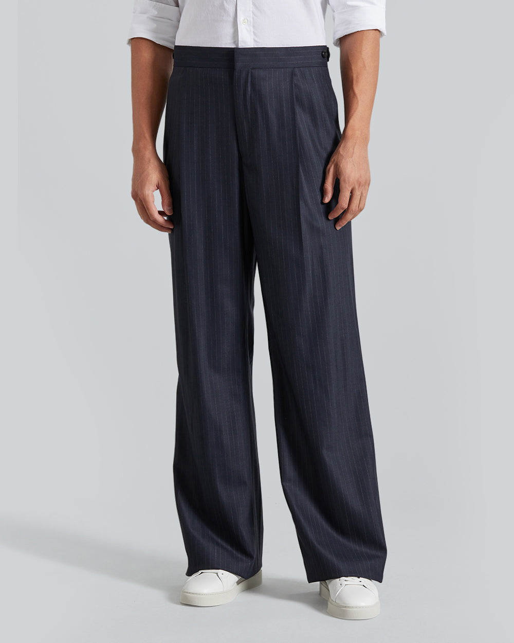 Gant Pinstripe Pants – Slim Fit Wool Blend Tailored Trousers Navy / 52