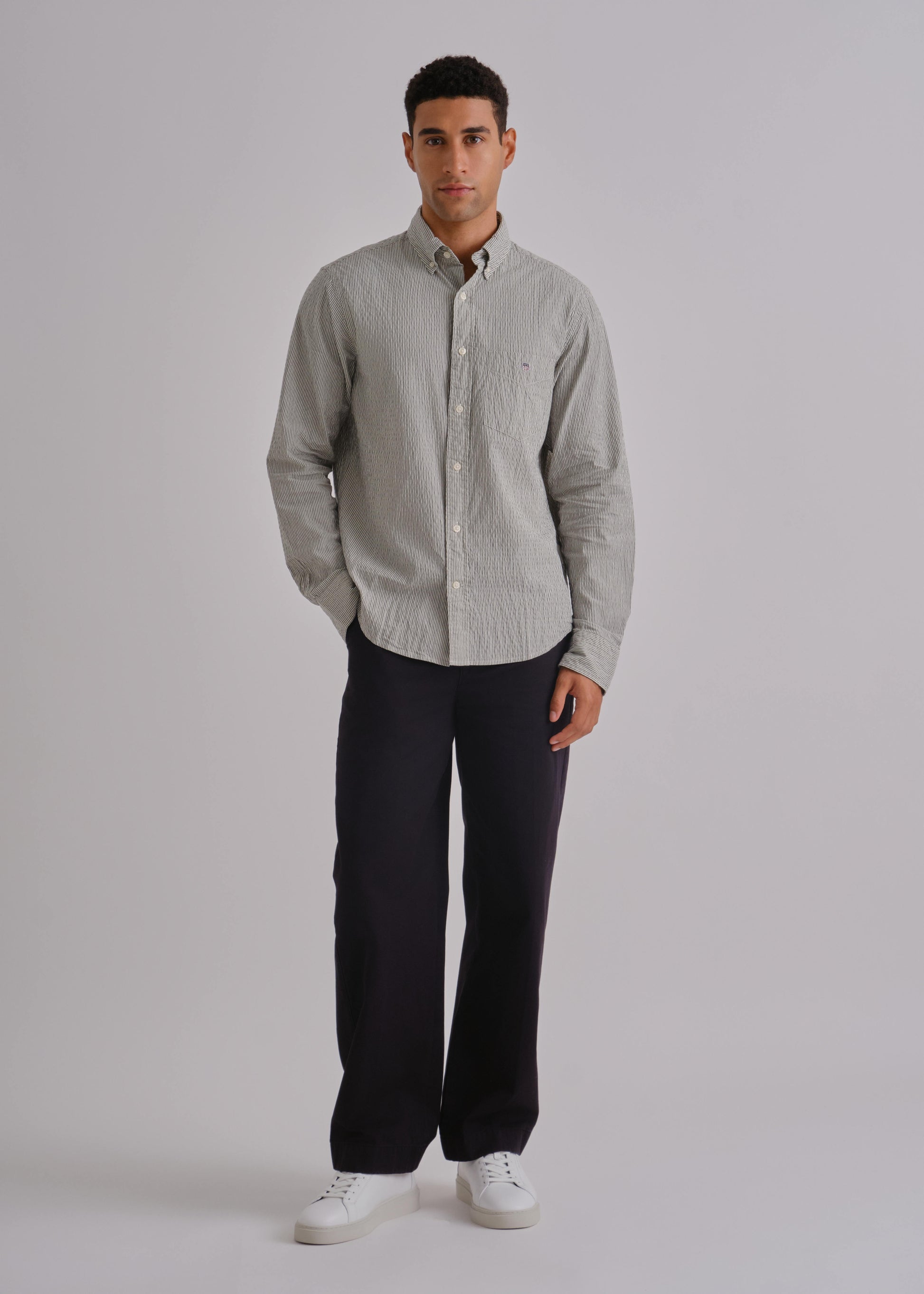 Wide Cotton Twill Chino Ebony Black / 30