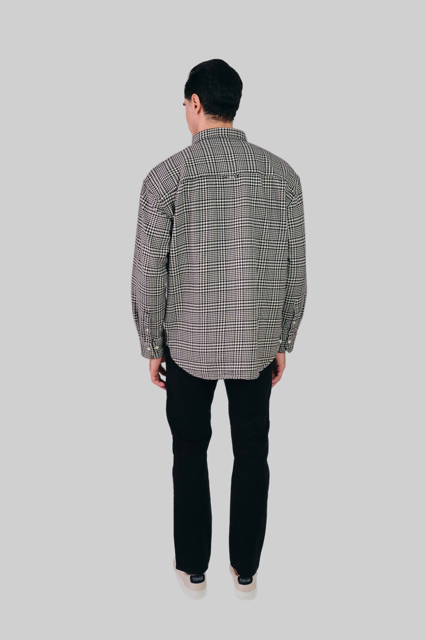 Os Cotton Houndstooth Shirt Black / M