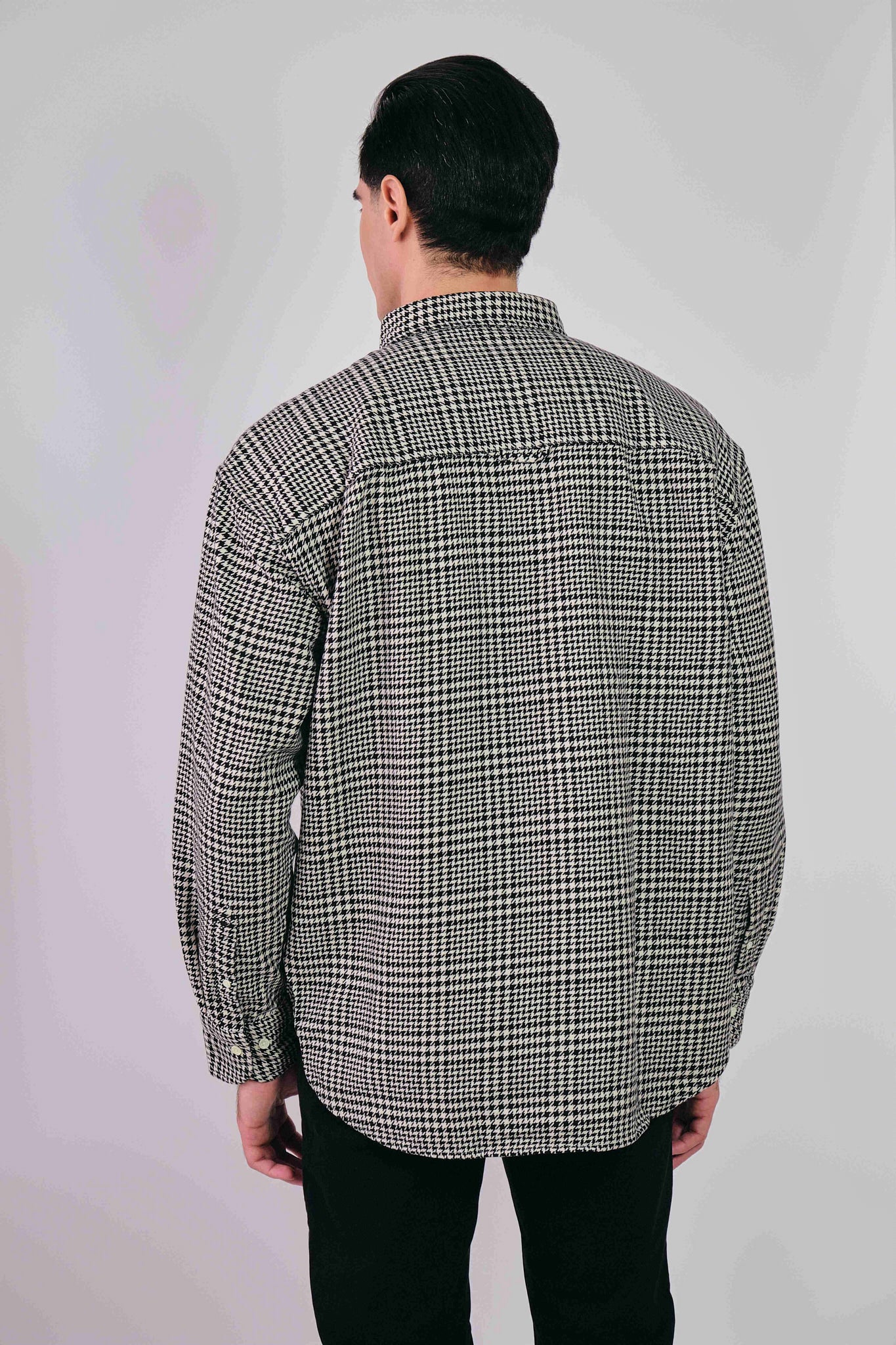 Os Cotton Houndstooth Shirt Black / M