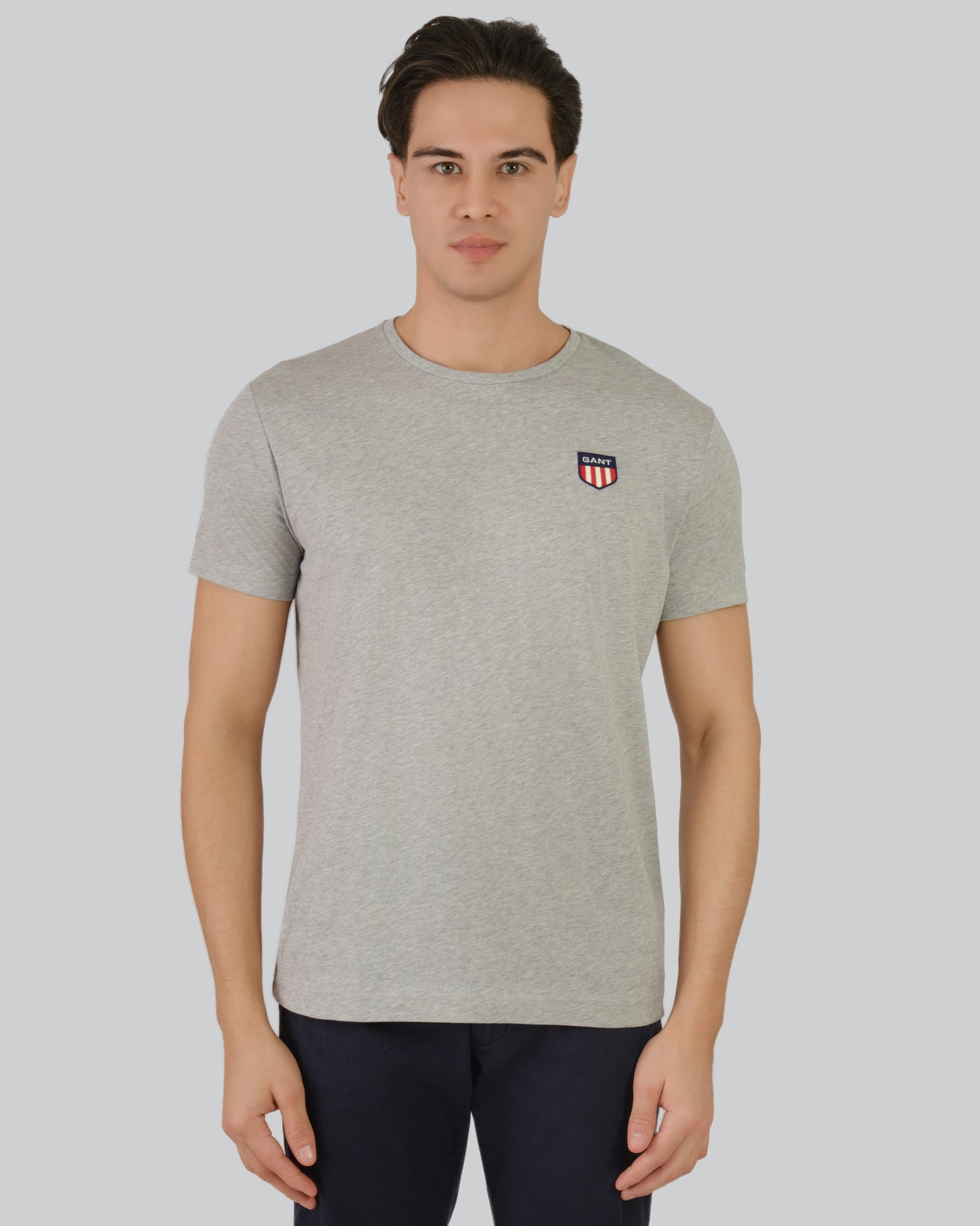 Retro Shield Logo T-Shirt Grey Melange / M