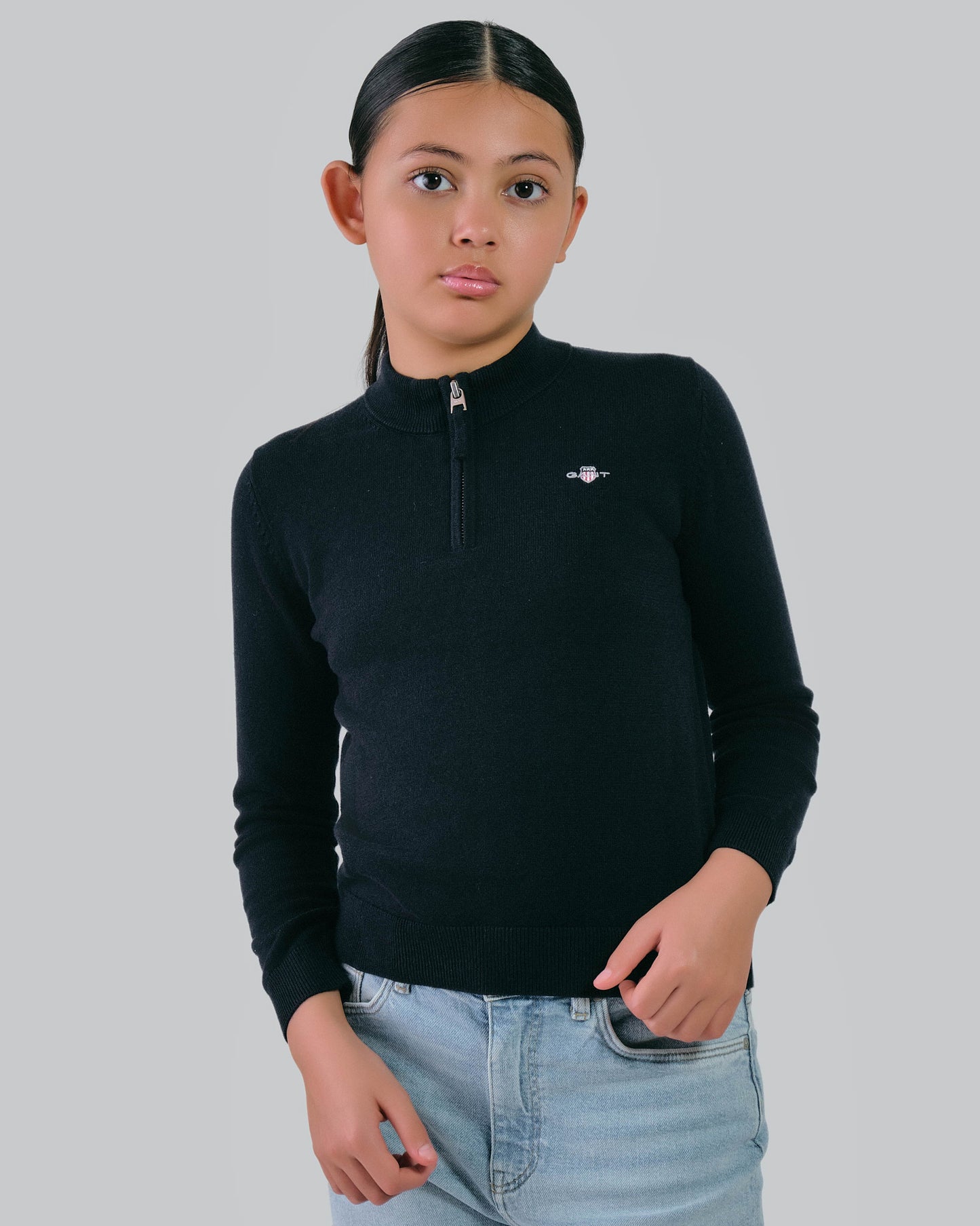 Kids Shield Cotton Half-Zip Sweater Evening Blue / 122/128