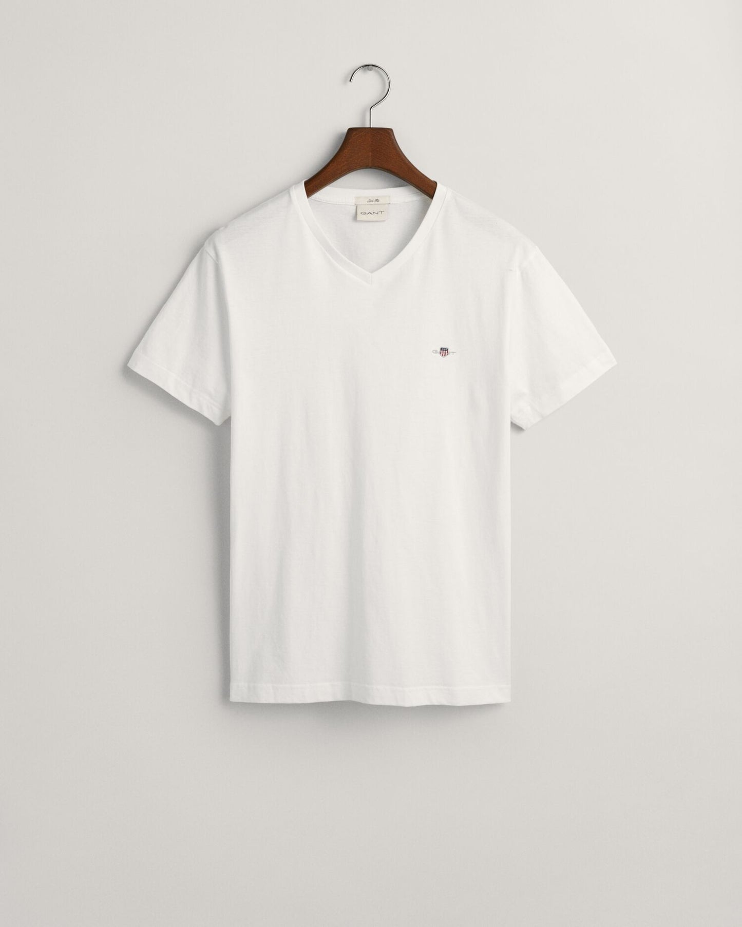 Slim Fit Shield V-Neck T-Shirt White / S