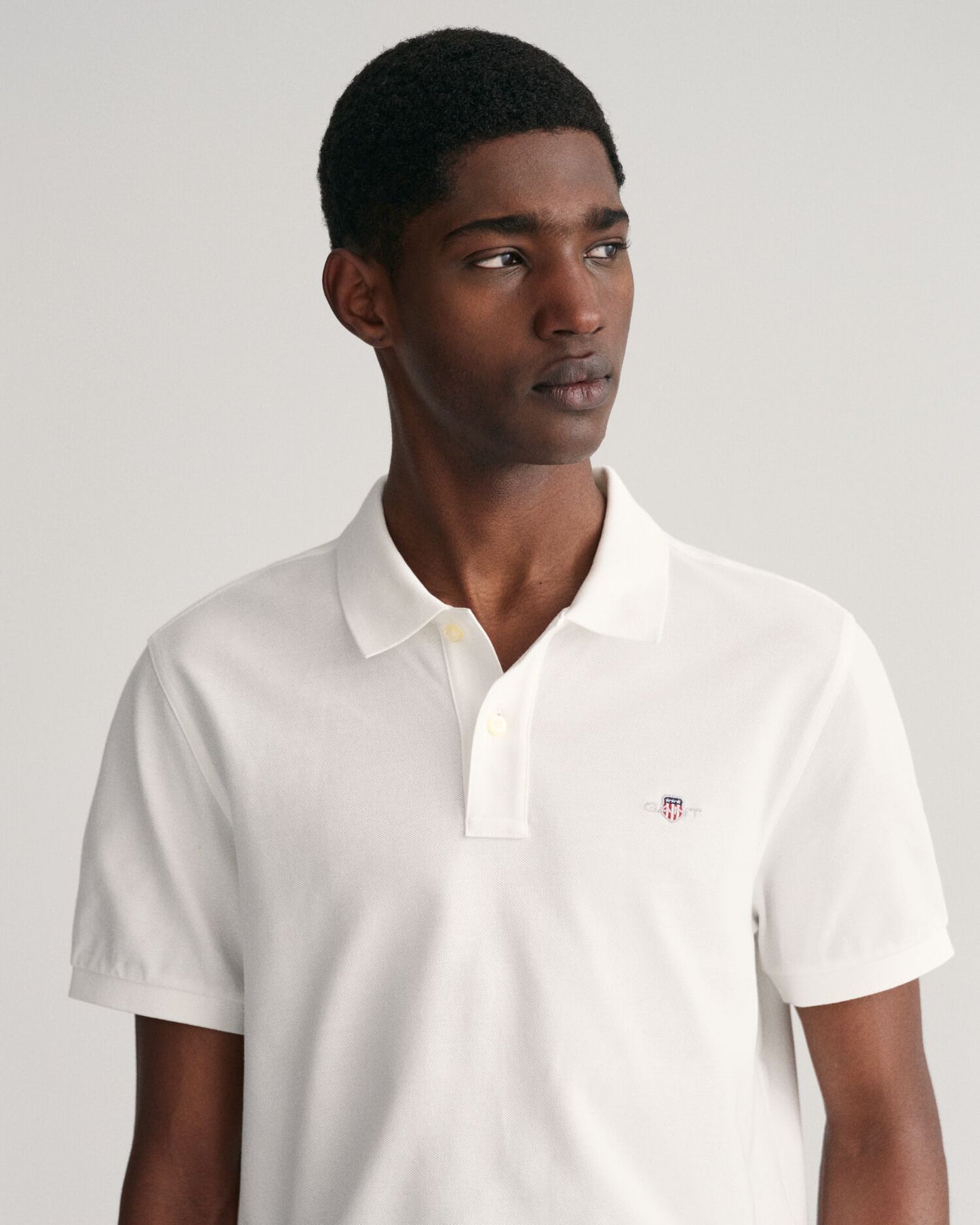 Regular Fit Shield Piqué Polo Shirt S / White