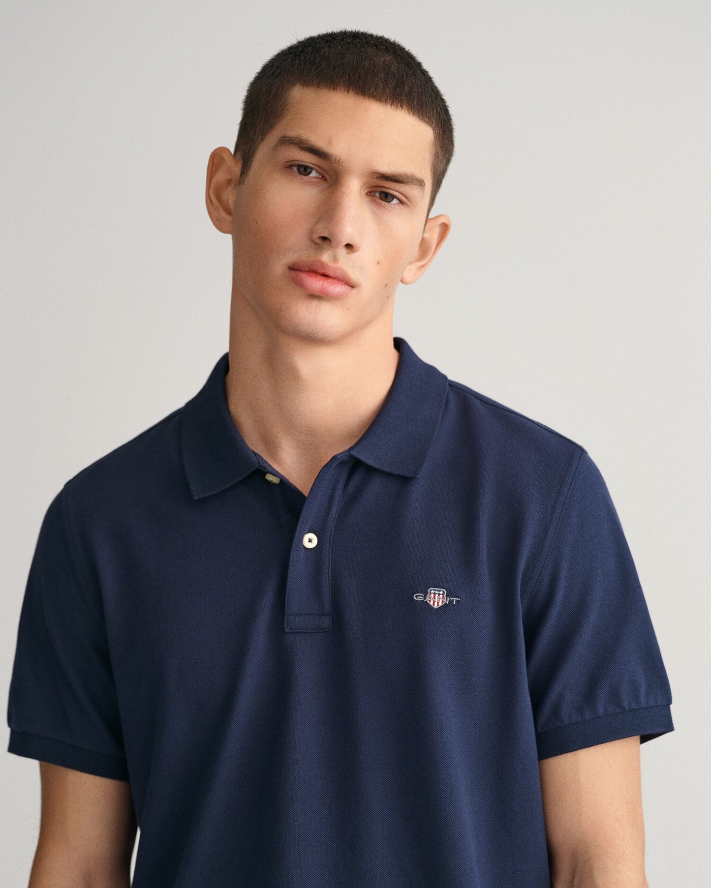 Regular Fit Shield Piqué Polo Shirt S / Evening Blue