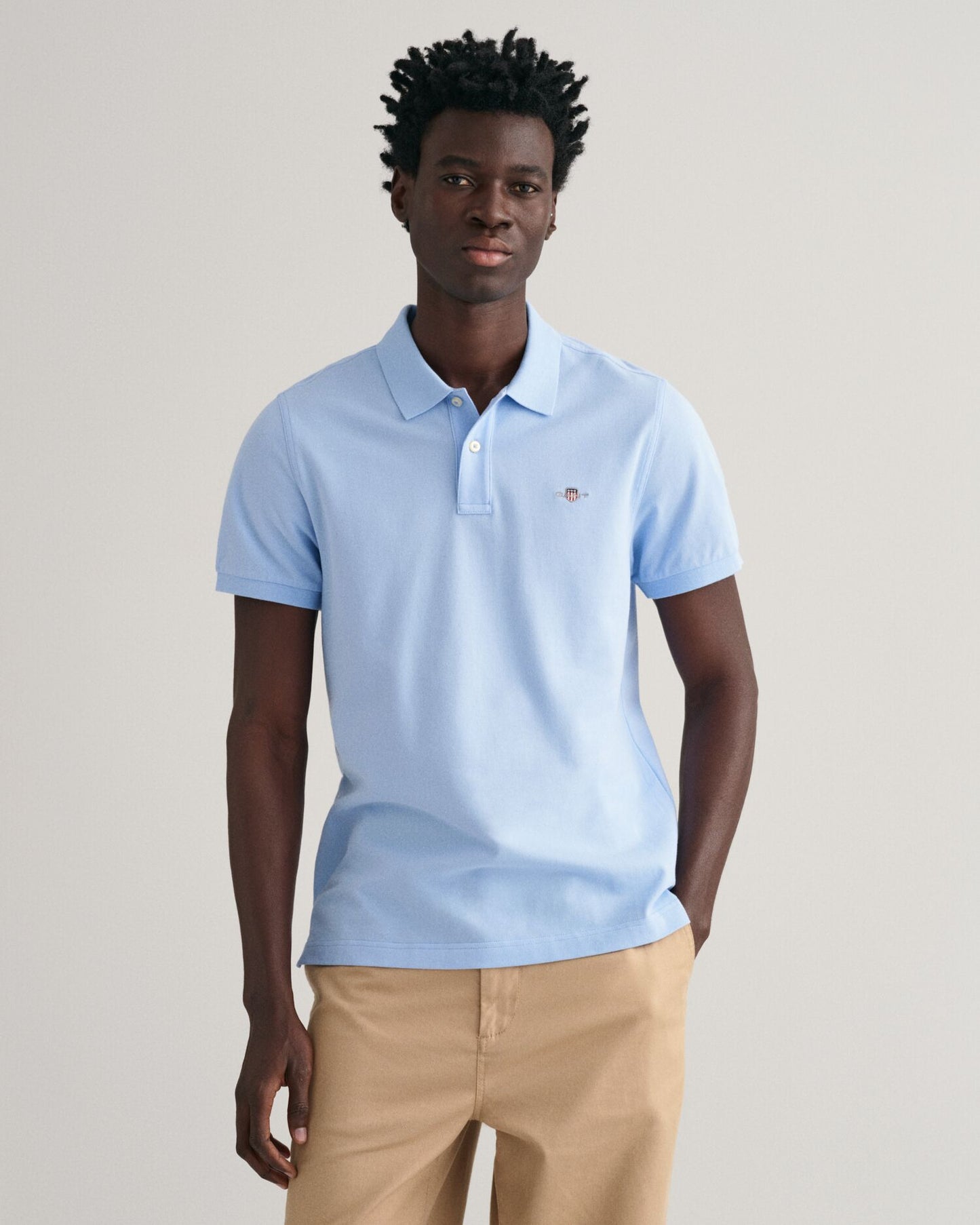 Regular Fit Shield Piqué Polo Shirt S / Capri Blue