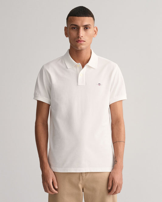 Slim Fit Shield Piqué Polo Shirt White / XXXL