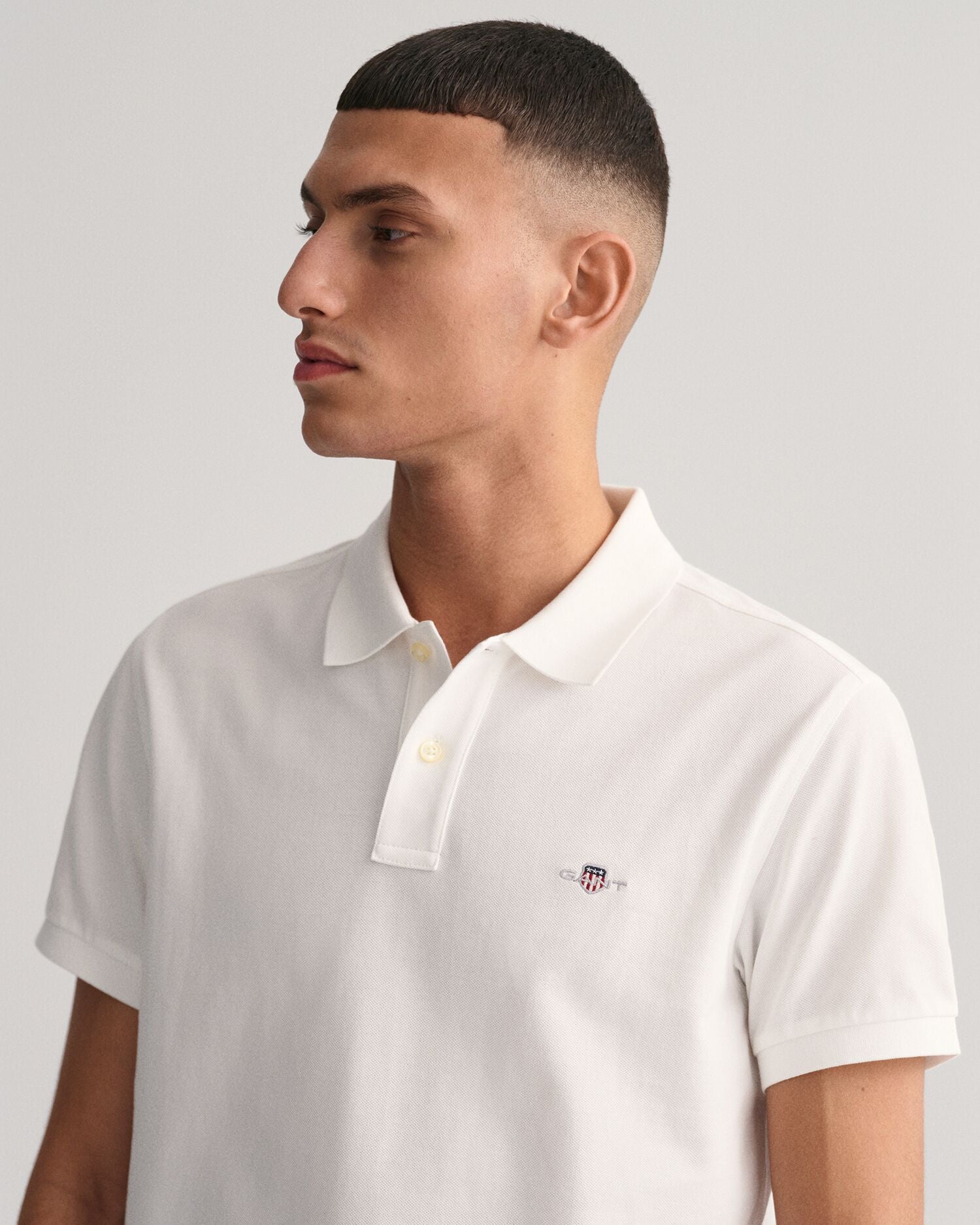 Slim Fit Shield Piqué Polo Shirt White / XXXL