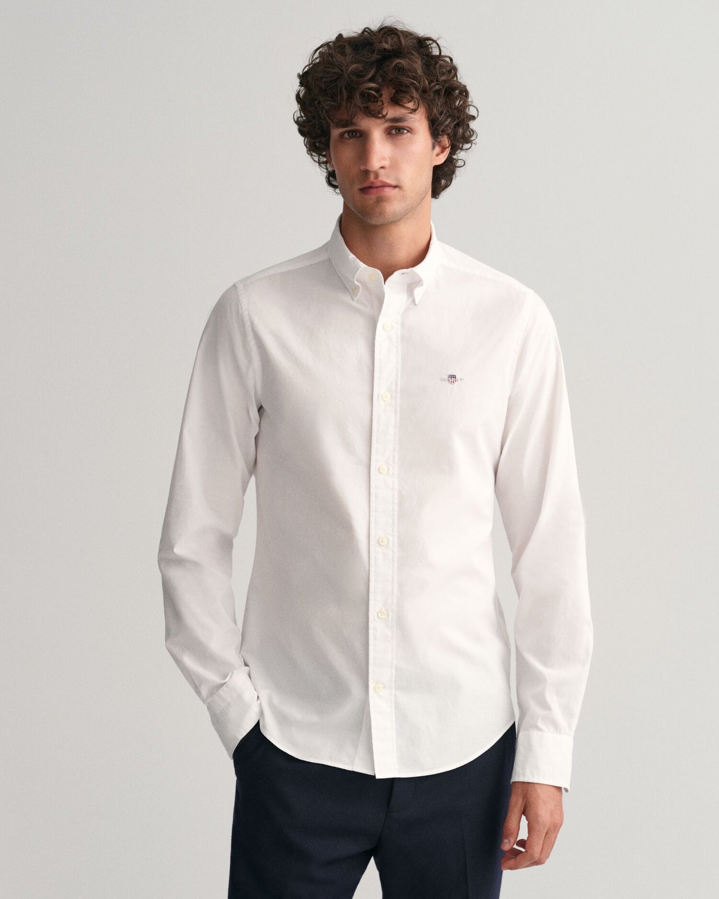 Slim Fit Poplin Shirt S / White