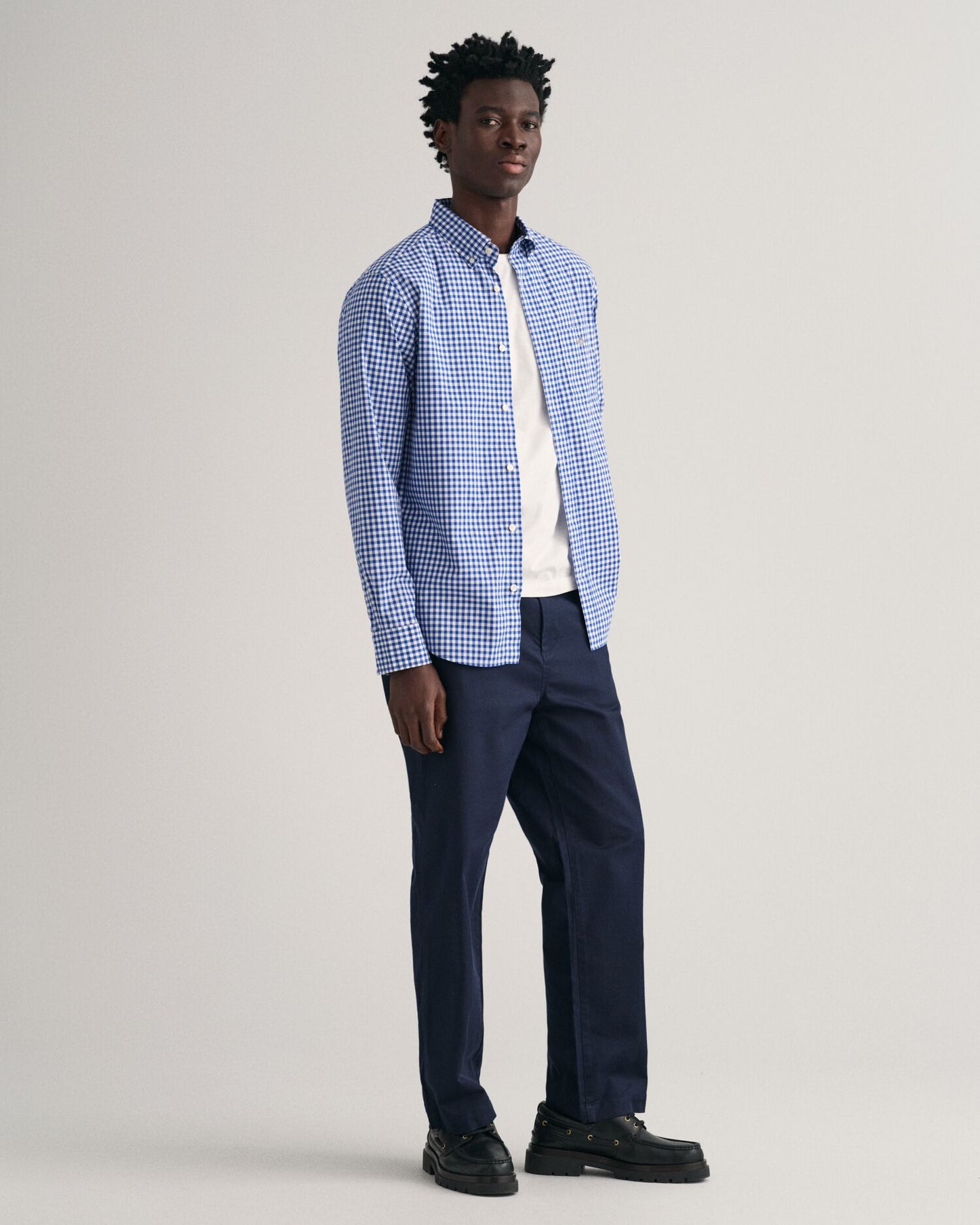 Regular Fit Gingham Poplin Shirt S / College Blue