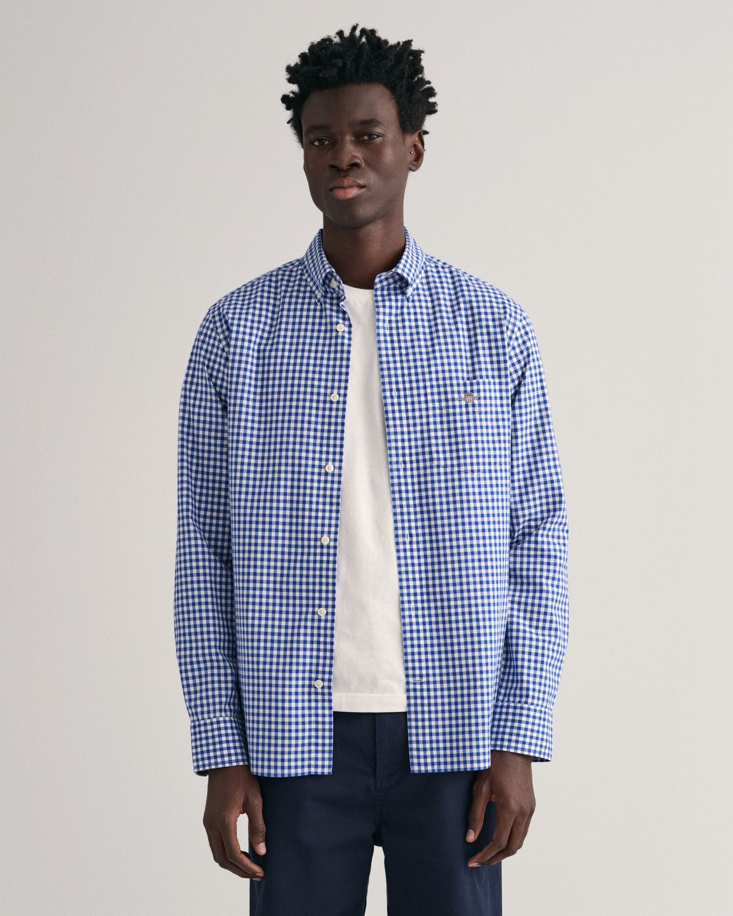 Regular Fit Gingham Poplin Shirt S / College Blue