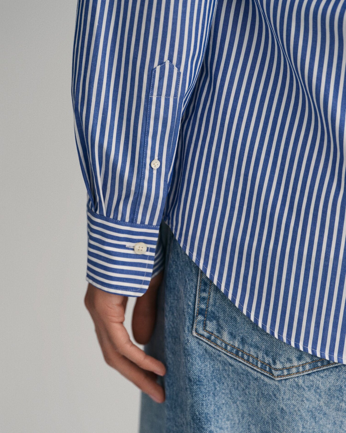 Regular Fit Striped Poplin Shirt College Blue / S