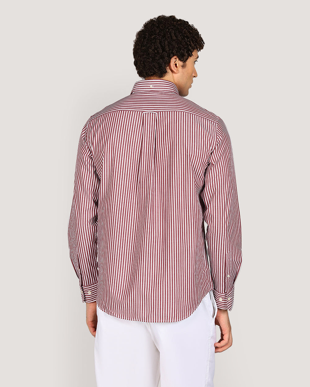 Gant Regular Classic Popl Stripe Shirt For Men PLUMPED RED / M