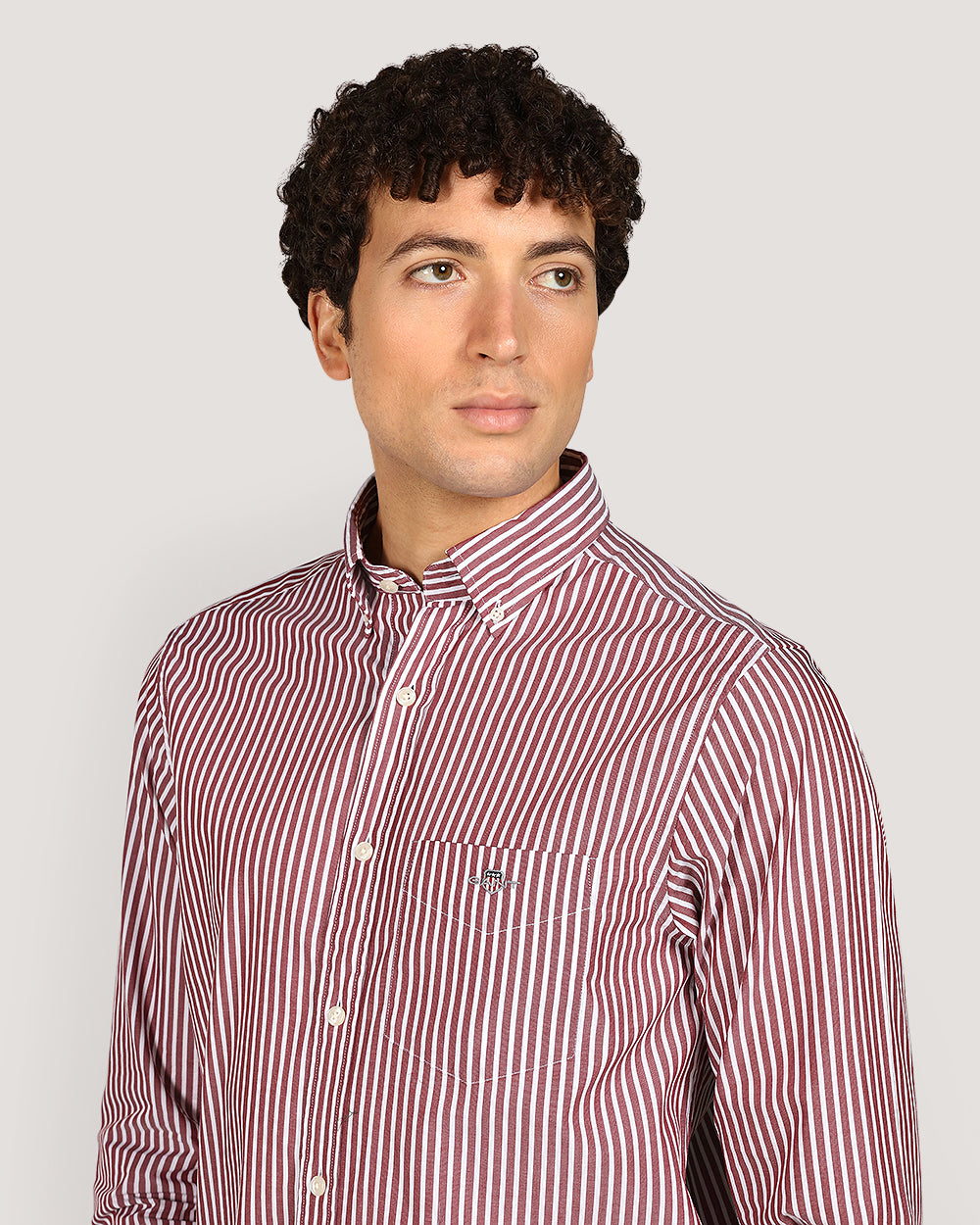 Gant Regular Classic Popl Stripe Shirt For Men PLUMPED RED / M