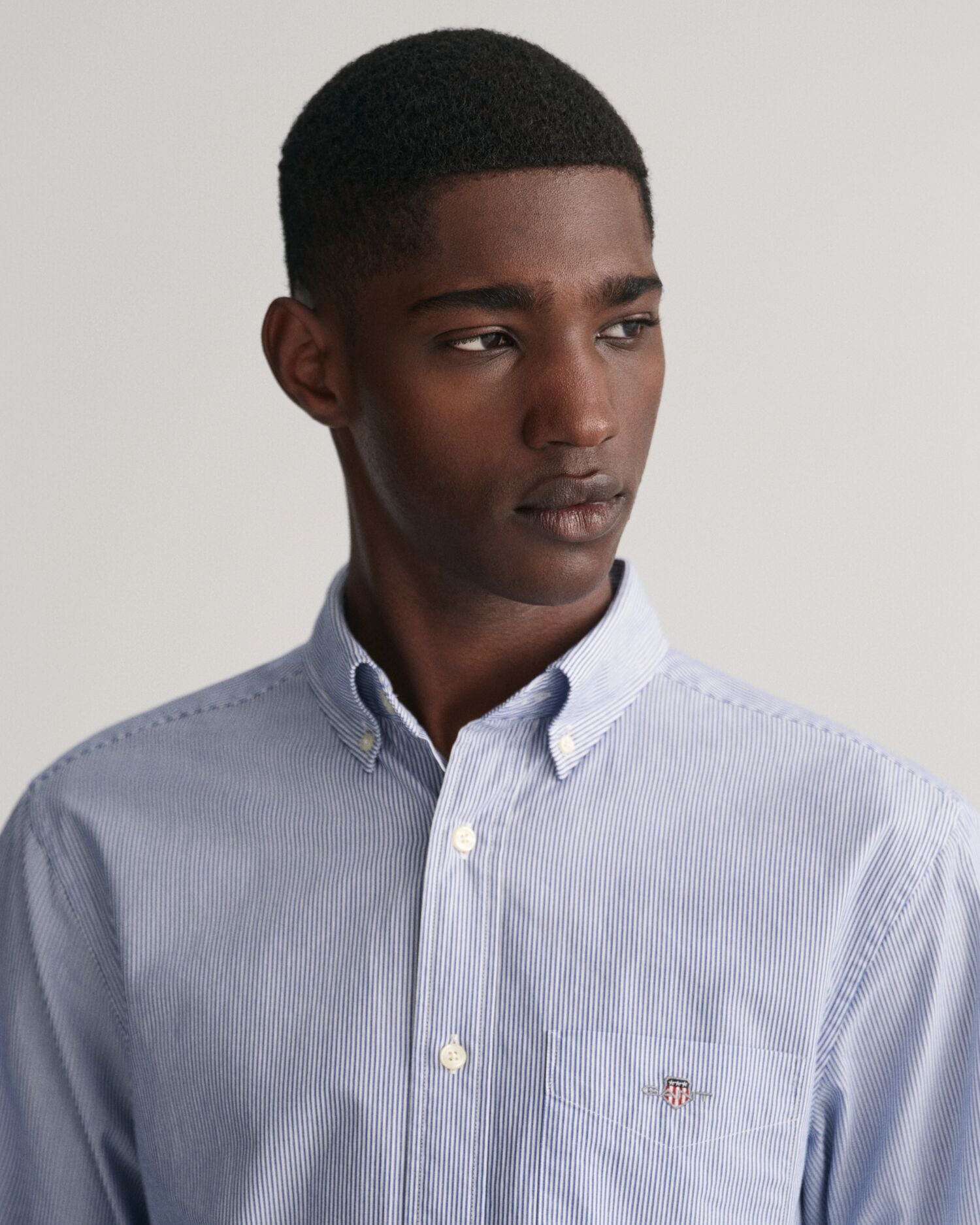 Regular Fit Banker Stripe Poplin Shirt S / College Blue