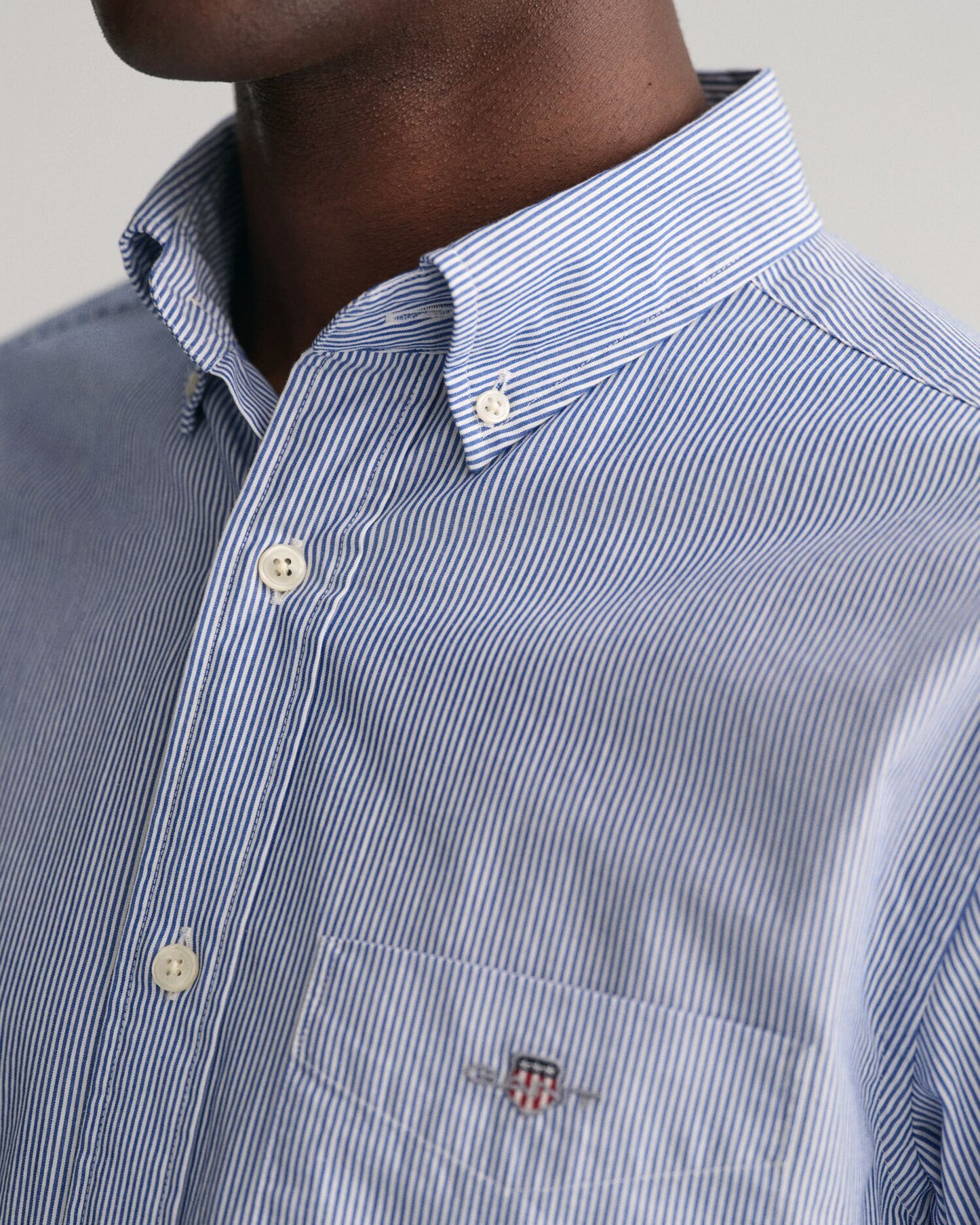 Regular Fit Banker Stripe Poplin Shirt S / College Blue