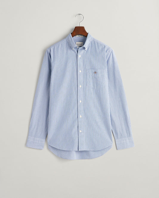 Regular Fit Banker Stripe Poplin Shirt S / College Blue