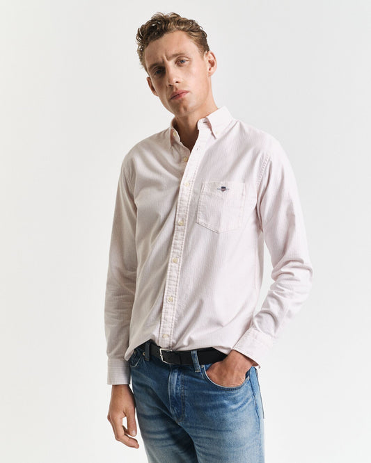 Reg Oxford Banker Stripe Shirt Pink / S