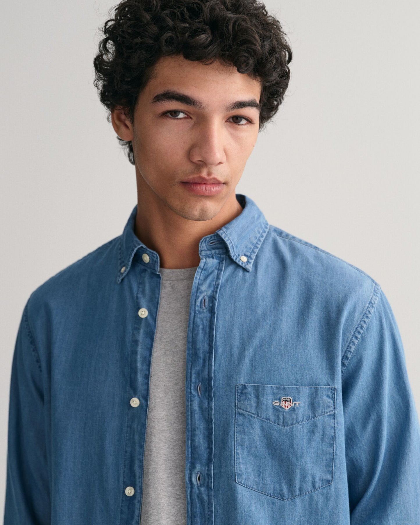 Regular Fit Indigo Shirt Semi Light Blue / S