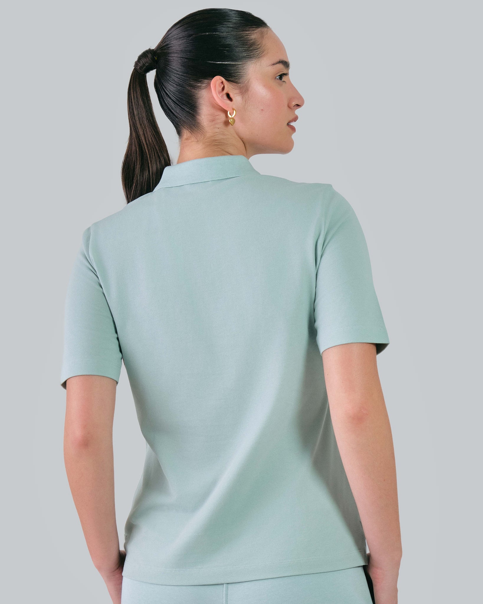 Shield Pique Polo Shirt Dusty Turquoise / M