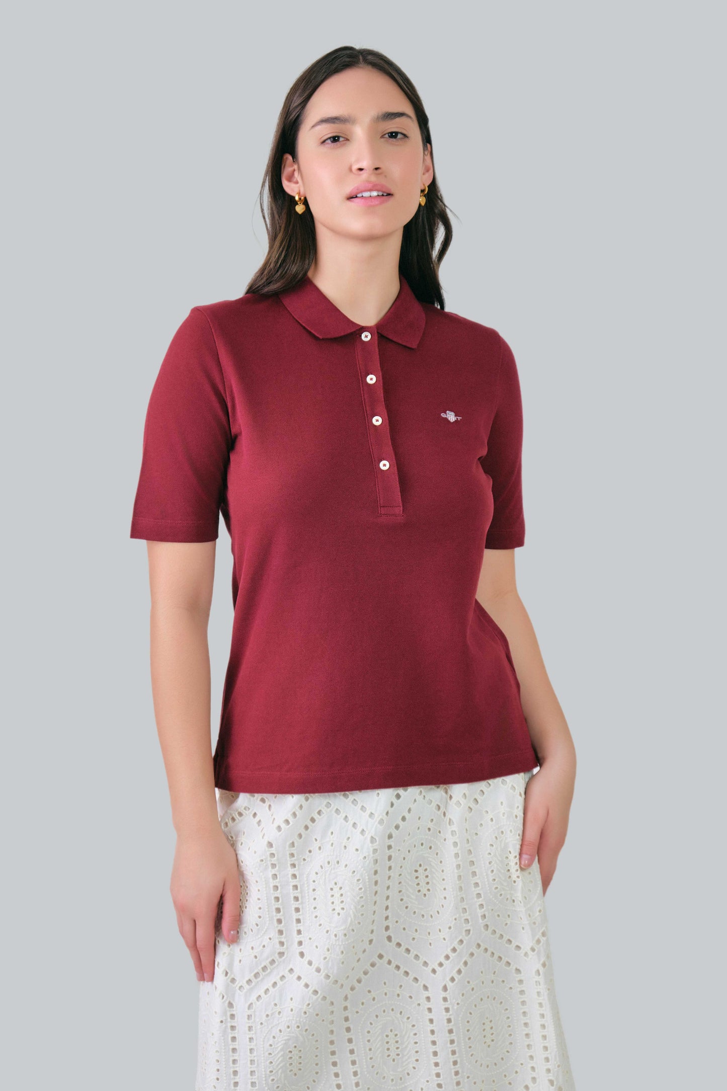 Shield Pique Polo Shirt Plumped Red / M